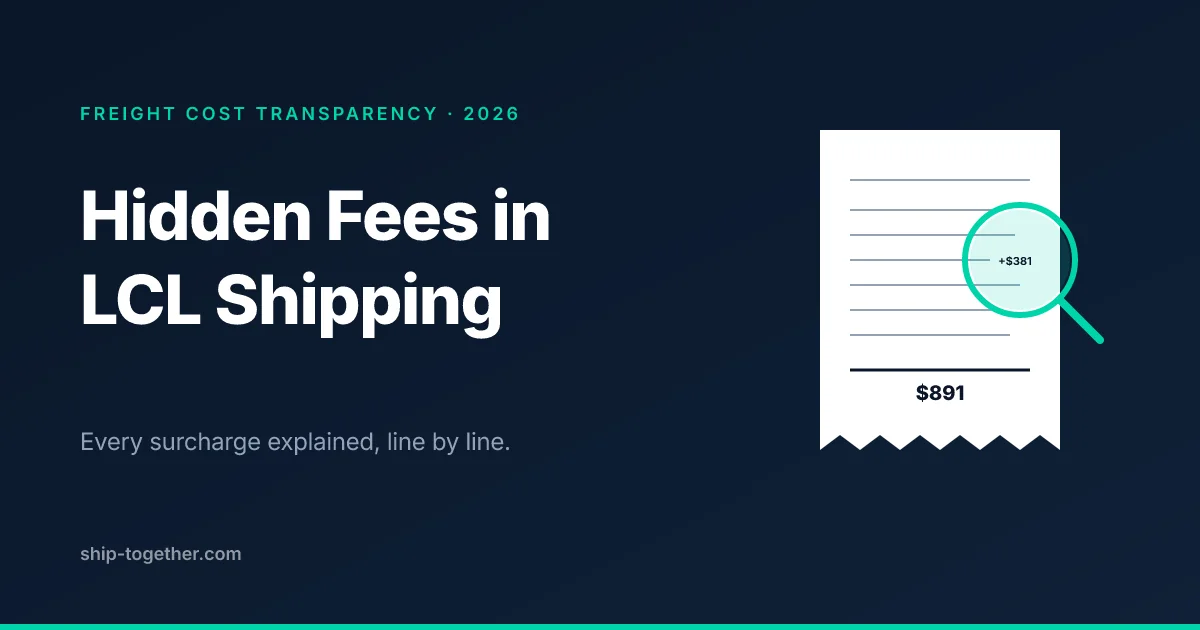 Guide to hidden fees and surcharges in LCL shipping from China to Europe in 2026