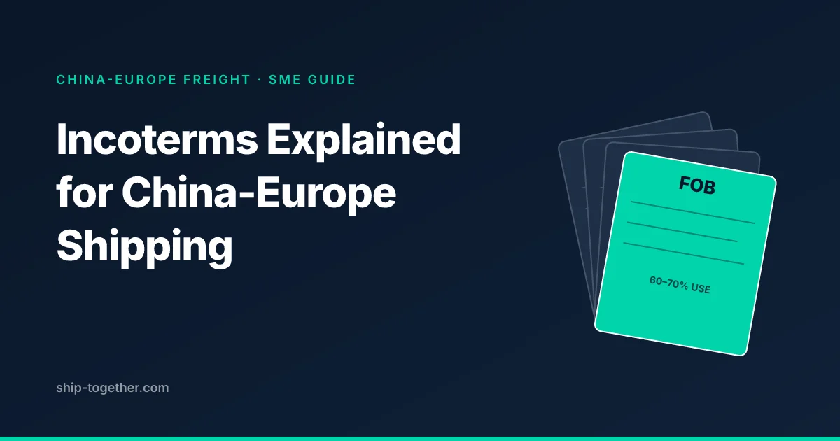 Incoterms guide for SME importers shipping from China to Europe — FOB, CIF, EXW, and DDP explained